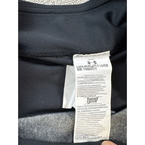Under Armour Leggings Large Heat Gear Compression Full Length Black Gray - Picture 5 of 9